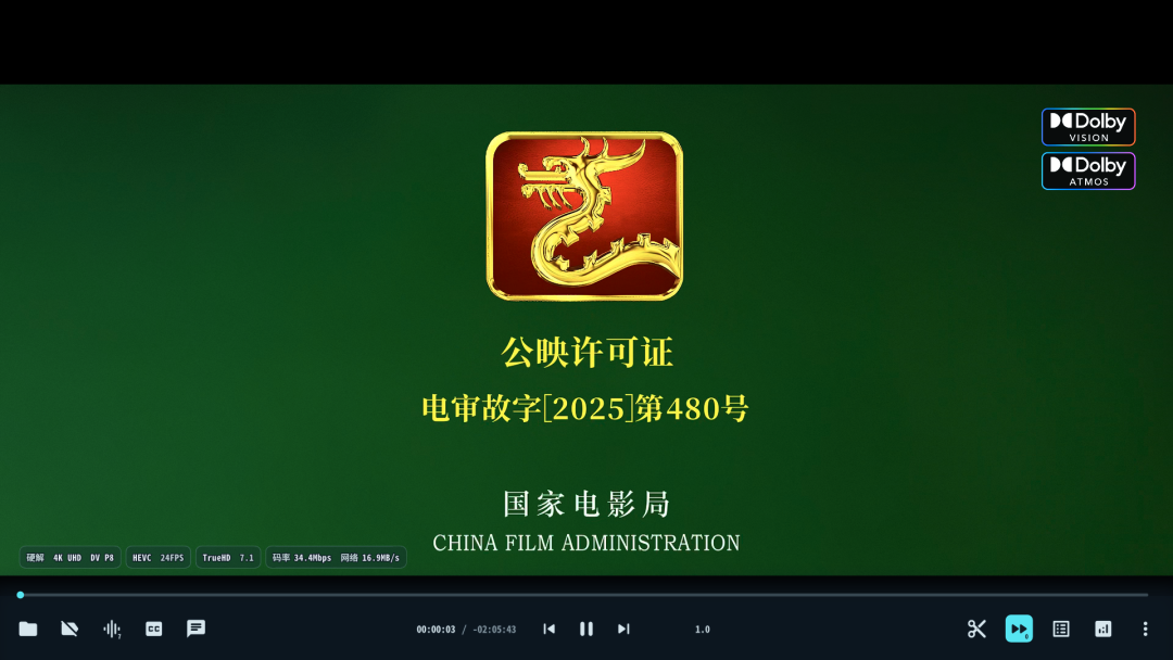 开场画面中的起播格式标识
